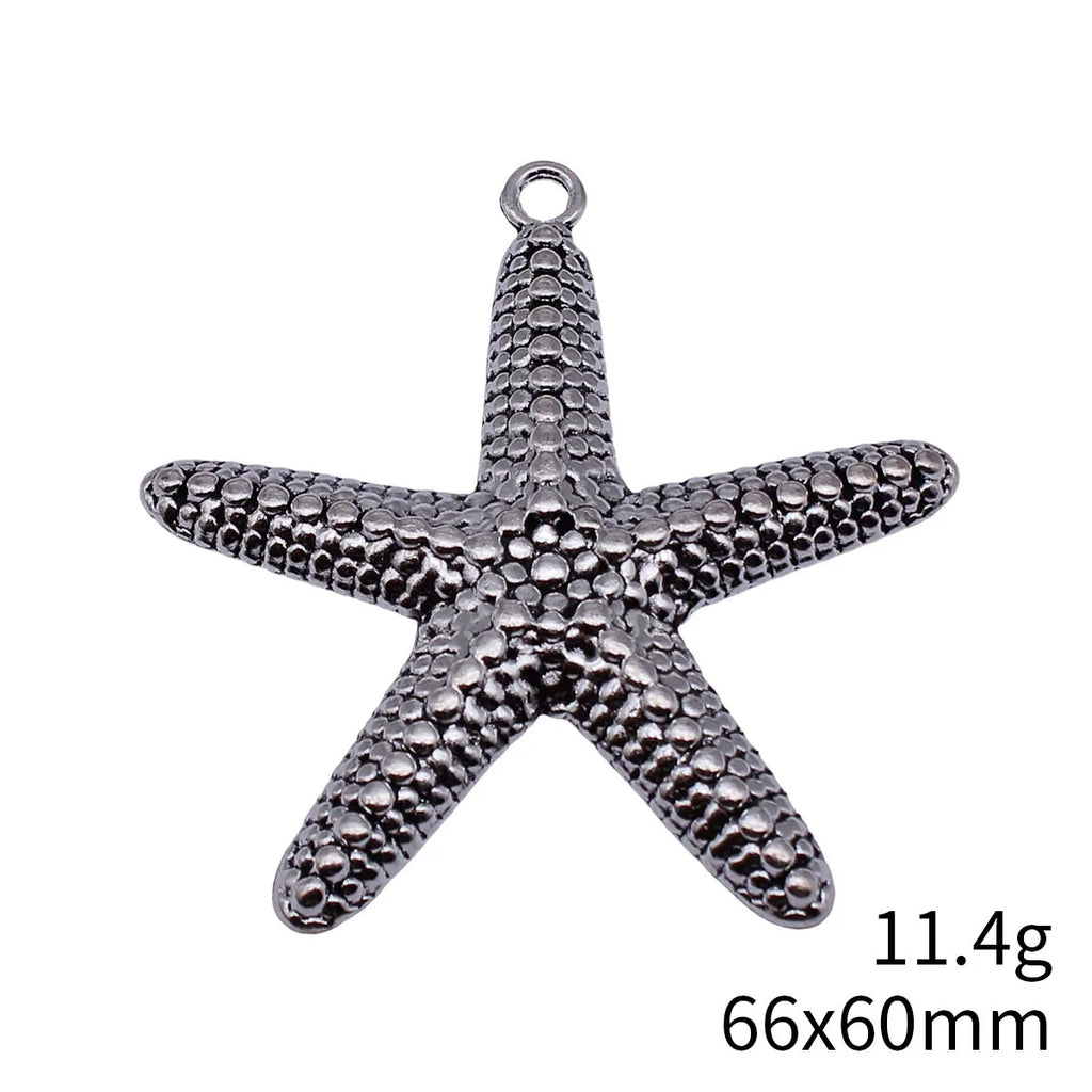 66x60mm 11.4g Multicolor Zinc Alloy Starfish Charm Pendant for DIY Necklace Bracelet Jewelry Making