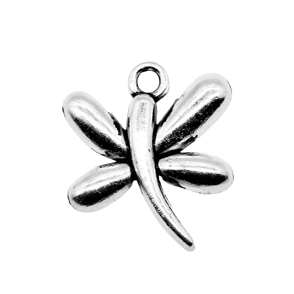 22x18mm 1.5g Antique Silver Zinc Alloy Dragonfly Charm Pendant for DIY Necklace Bracelet Making