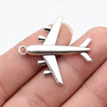 38x36mm 3.6g Antique Silver Zinc Alloy Airplane Charm Pendant for DIY Necklace Bracelet Making