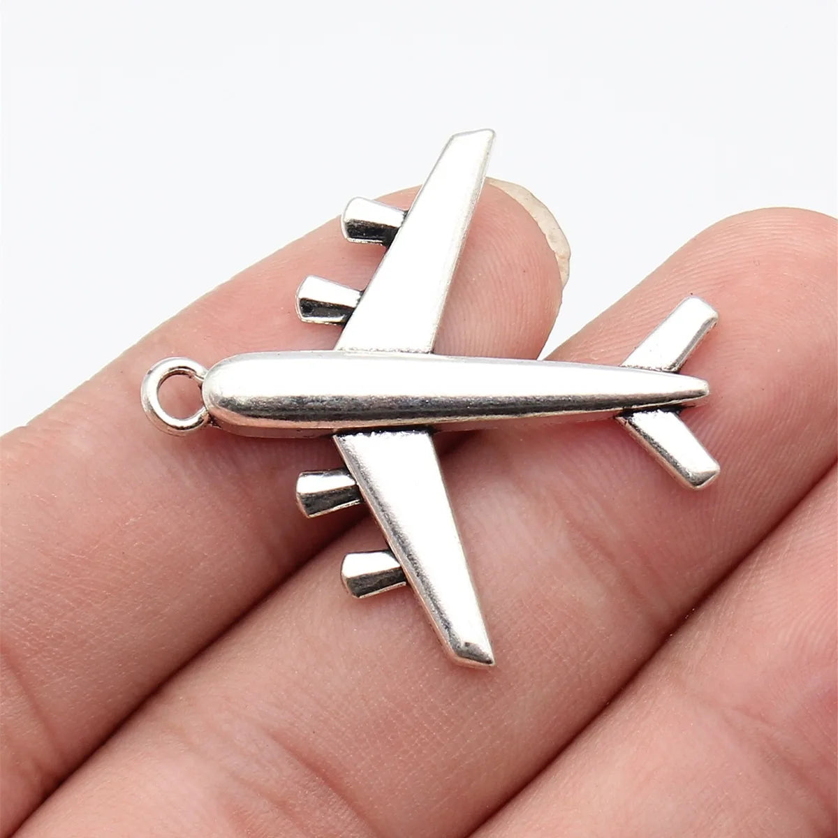 38x36mm 3.6g Antique Silver Zinc Alloy Airplane Charm Pendant for DIY Necklace Bracelet Making