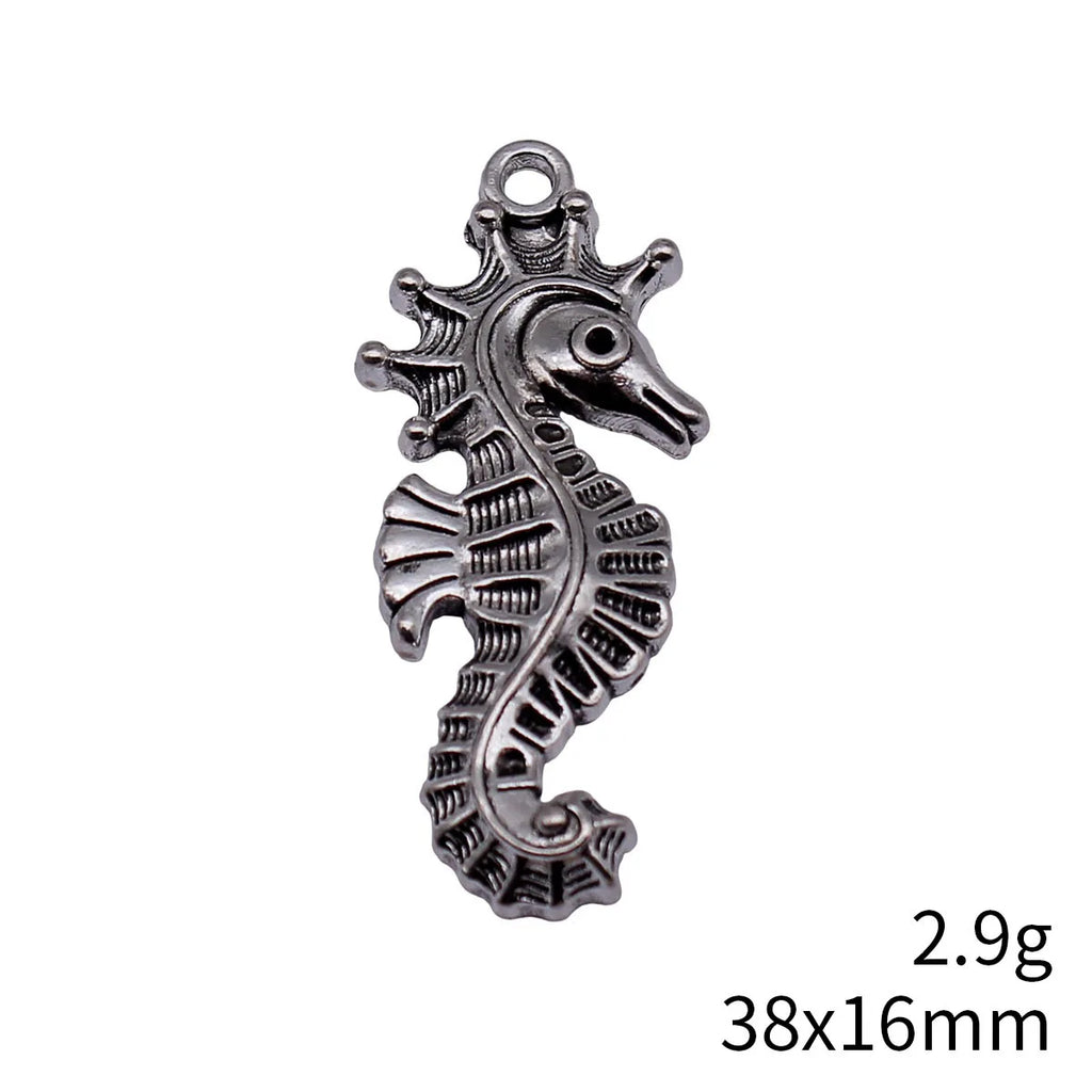 38x16mm 2.9g Antique Silver Zinc Alloy Seahorse Charm Pendant for Necklace Bracelet Jewelry Making