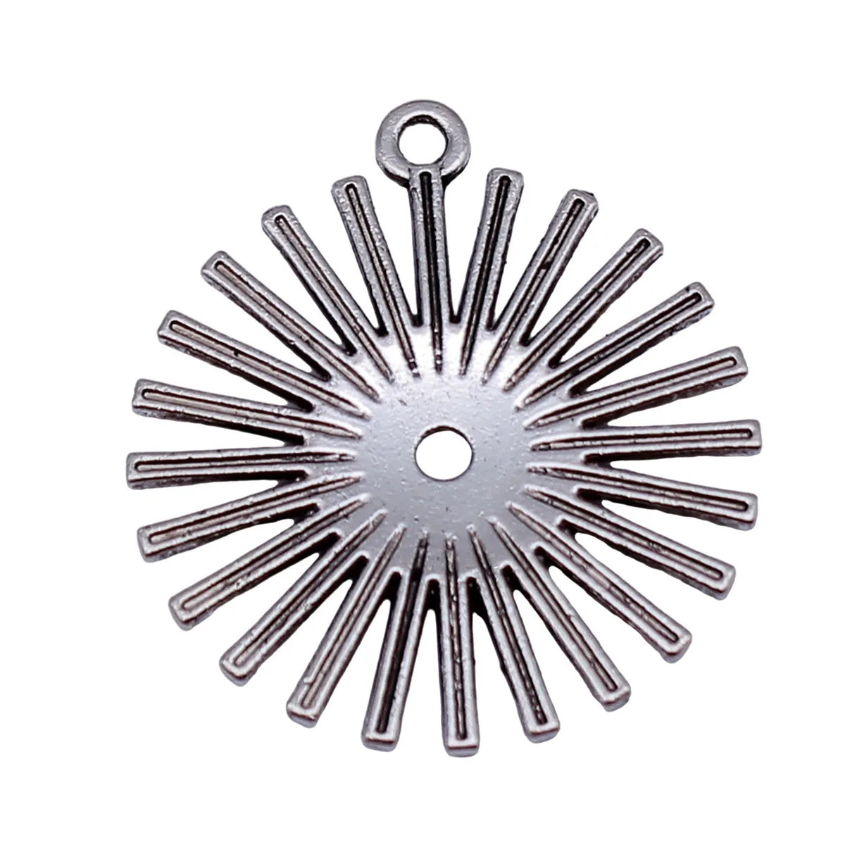 29x26mm 2.8g Multicolor Zinc Alloy Round Geometric Sun Charm Pendant for DIY Necklace Bracelet