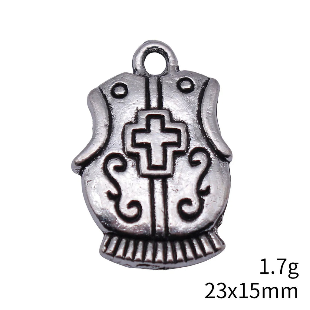23x15mm 1.7g Antique Silver Zinc Alloy Armor Charm Pendant for DIY Necklace Bracelet Jewelry Making