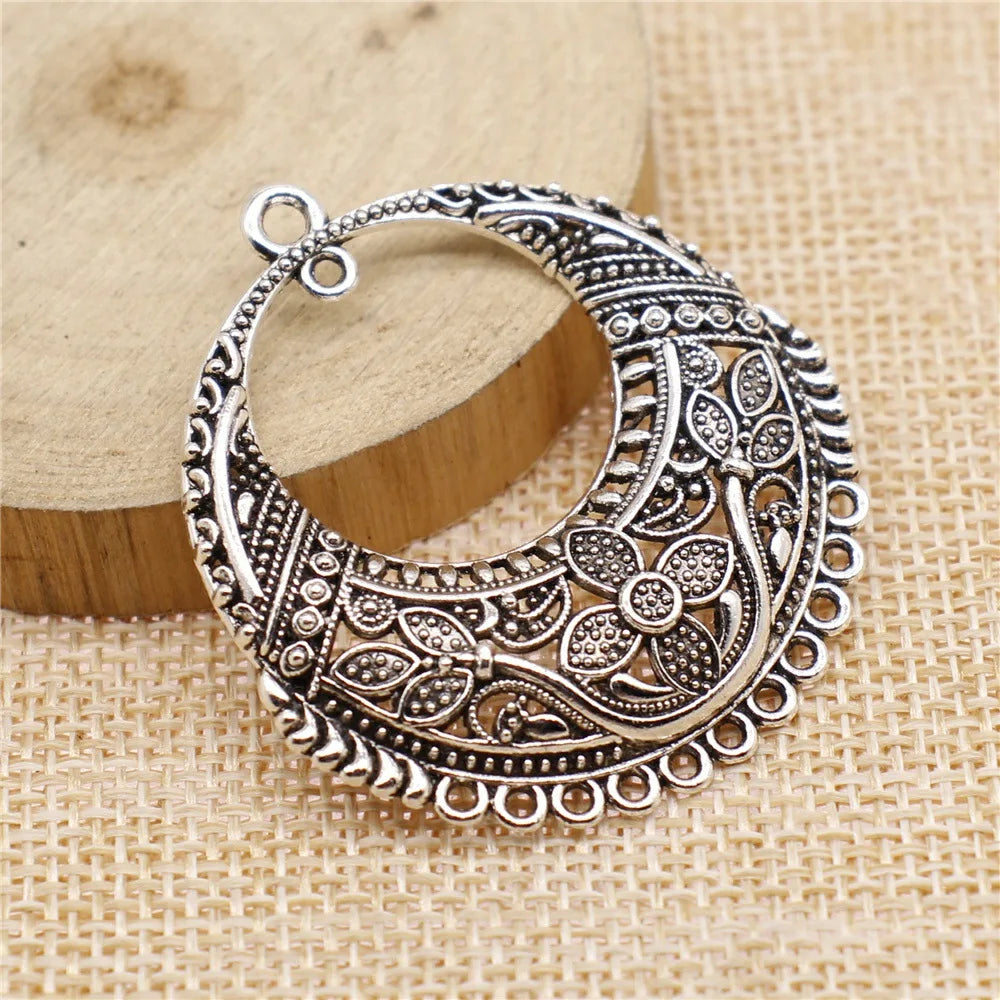 42x46mm 6g Multicolor Zinc Alloy Openwork Geometric Earring Connector Charm for DIY Earrings