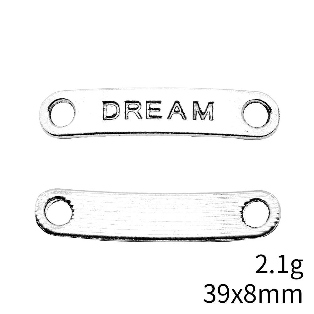 39x8mm 2.1g Multicolor Zinc Alloy dream Word Connector Charm for DIY Necklace Bracelet Making