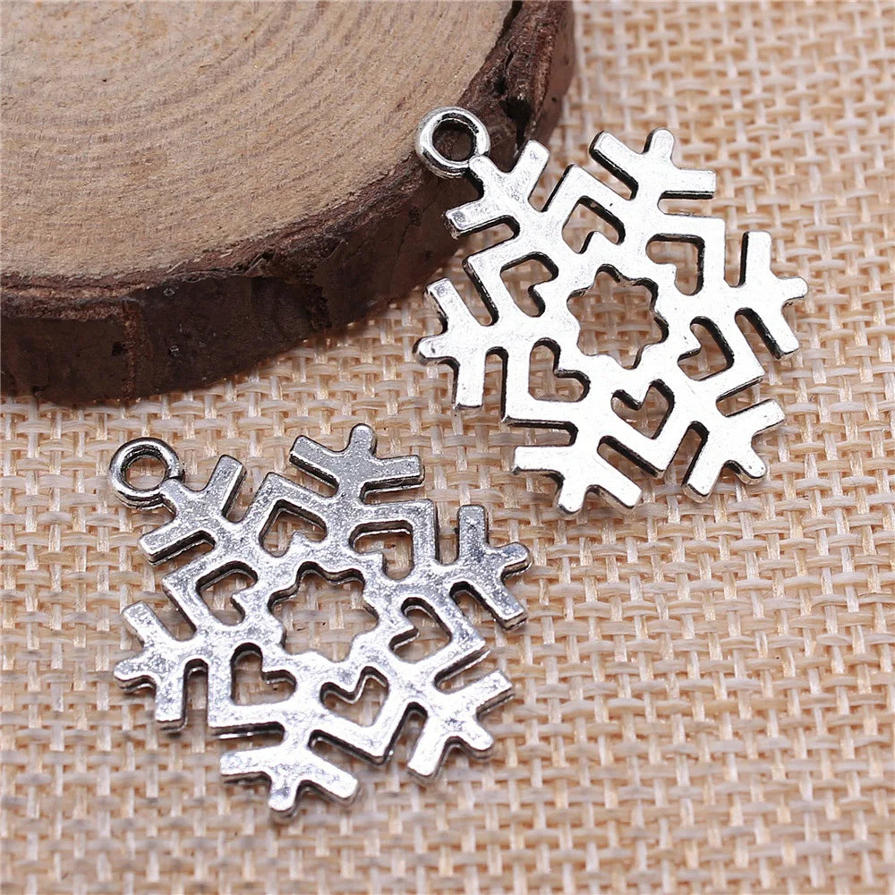 29x22mm 2.5g Multicolor Zinc Alloy Snowflake Charm Pendant for DIY Necklace Bracelet Holiday Jewelry