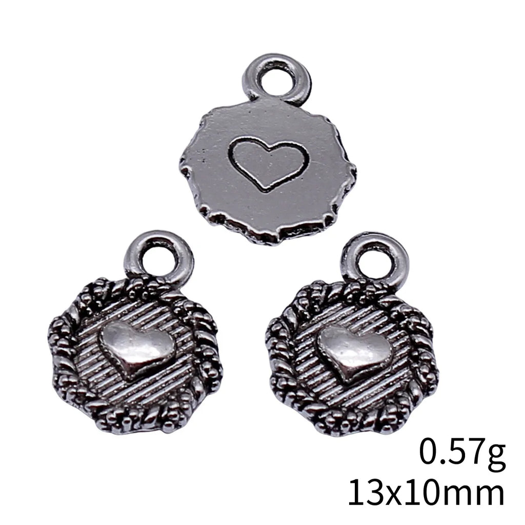 13x10mm 0.57g Antique Silver Zinc Alloy Heart Tag Charm Pendant for DIY Bracelet Jewelry Making