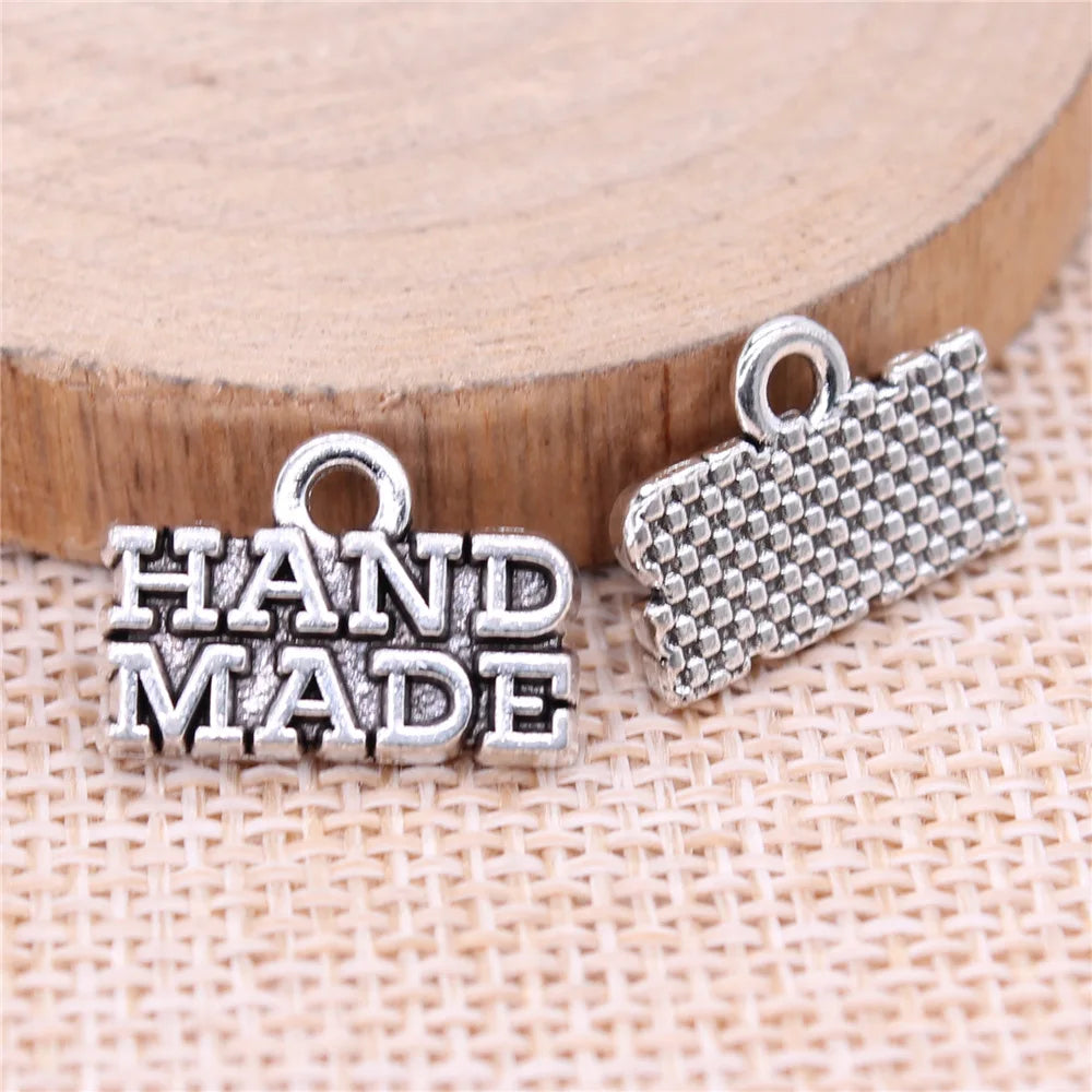17x12mm 1.56g Antique Silver Zinc Alloy Hand Made Charm Pendant for DIY Necklace Bracelet Making