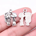 22x17mm 2.3g Antique Silver Zinc Alloy Couple Charm Pendant for DIY Necklace and Bracelet Jewelry Making
