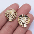 21x20mm 1.7g KC Gold Zinc Alloy Leaf Charm Pendant for DIY Necklace Bracelet Making