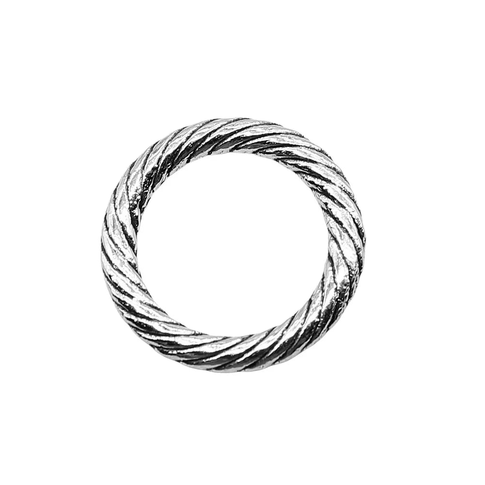 24x24mm 3g Antique Silver Zinc Alloy Round Ring Charm Pendant for DIY Necklace Bracelet Jewelry Making