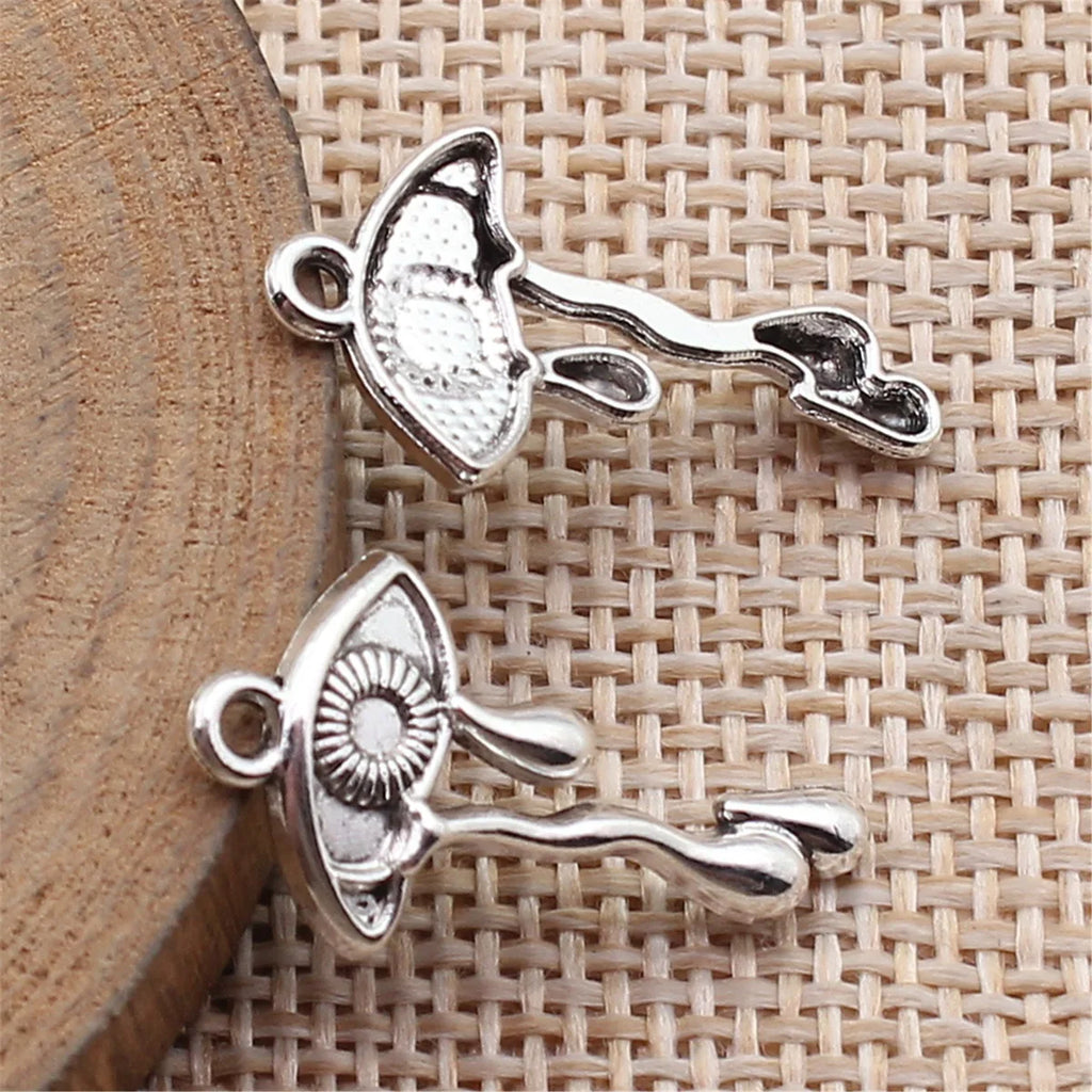 24x13mm 0.83g Antique Silver Zinc Alloy Teardrop Eye Charm Pendant for Necklace Bracelet DIY Jewelry
