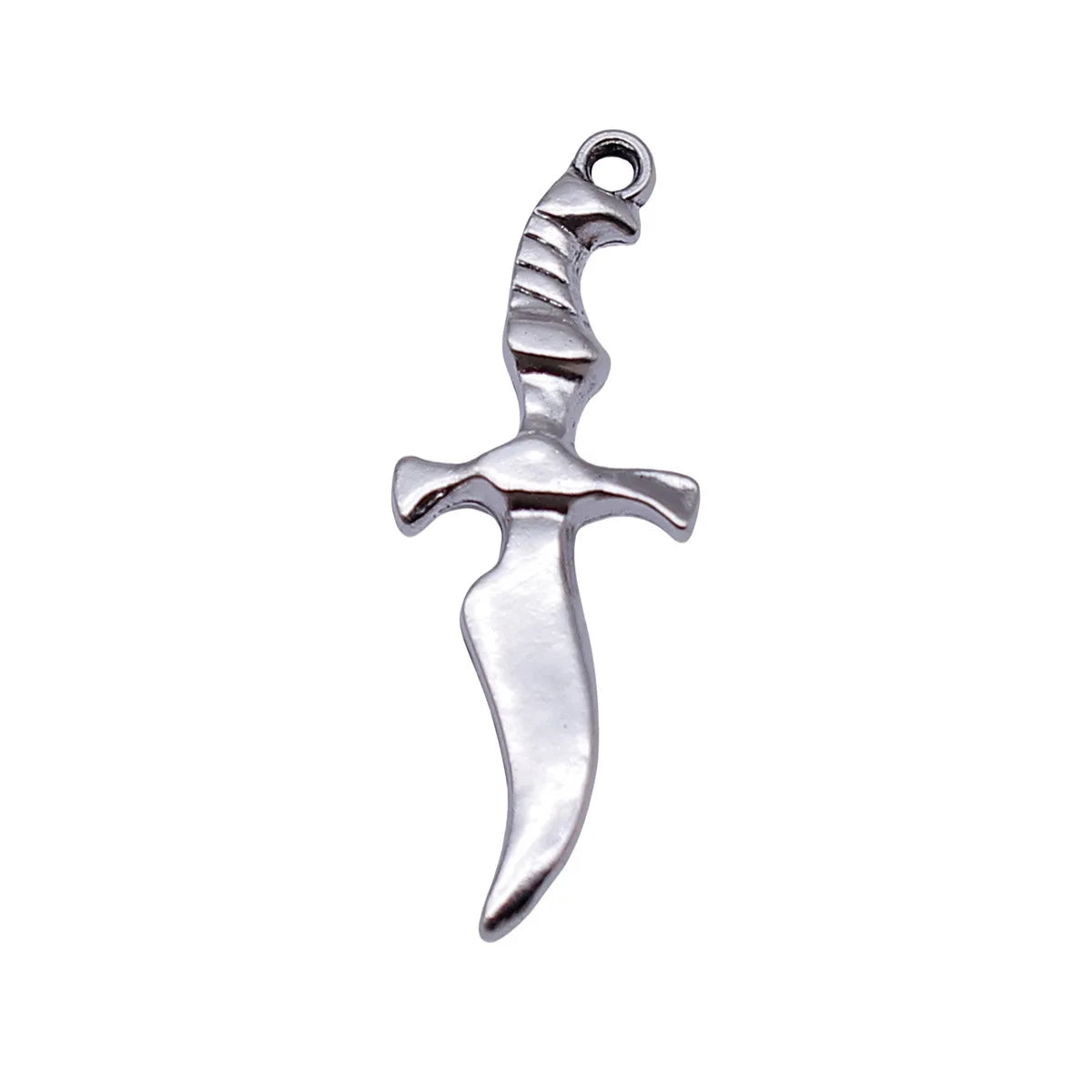 35x13mm 1.9g Antique Silver Zinc Alloy Knife Charm Pendant for DIY Punk Necklace Jewelry Making