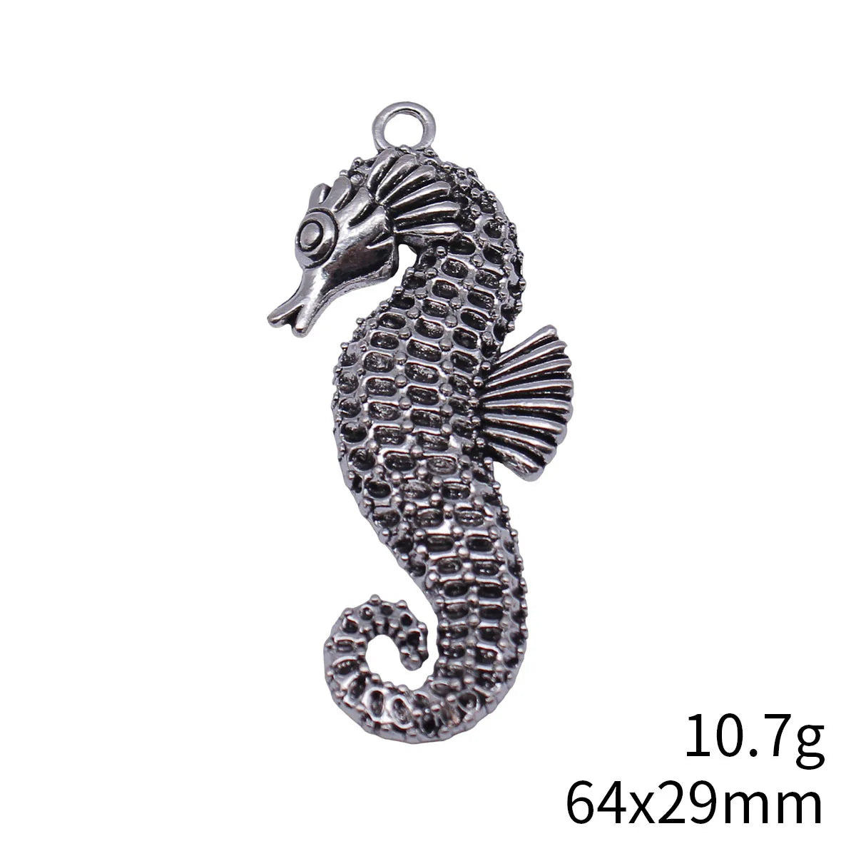64x29mm 10.7g Multicolor Zinc Alloy Seahorse Charm Pendant for DIY Ocean Theme Necklace Jewelry Making