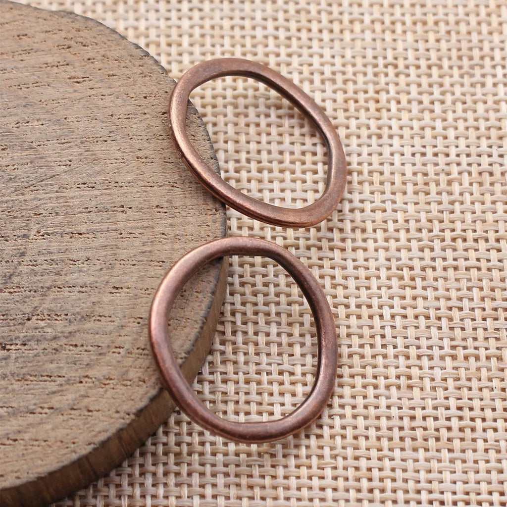 24x24mm 1.3g Multicolor Zinc Alloy Irregular Round Ring Connector Charm for DIY Bracelet Making