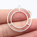 38x35mm 2.1g Multicolor Zinc Alloy Geometric Double Round Ring Charm Pendant for DIY Earrings Necklace