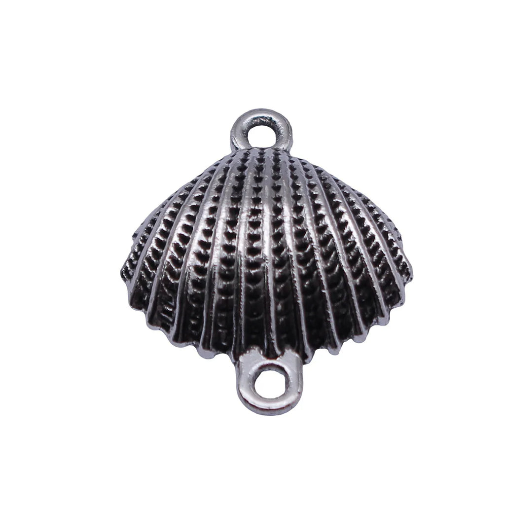 24x20mm 1.5g Antique Silver Tone Zinc Alloy Shell Connector Charm for DIY Necklace Bracelet Making