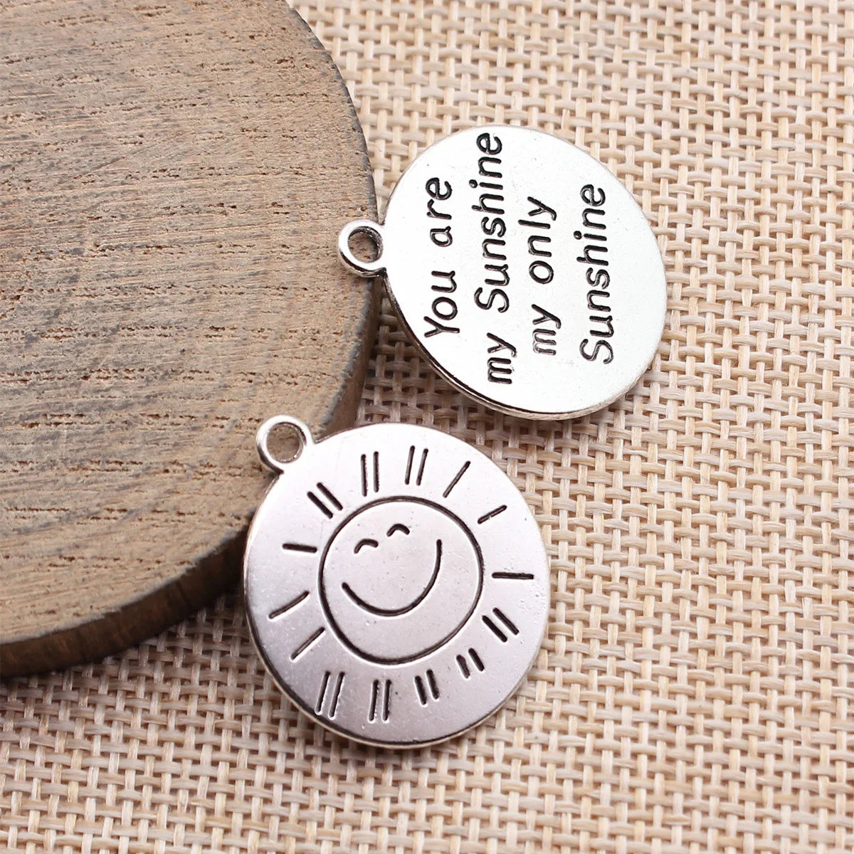 27x24mm 4.4g Antique Silver Zinc Alloy You Are My Sunshine My Only Sunshine Charm Pendant for DIY Jewelry