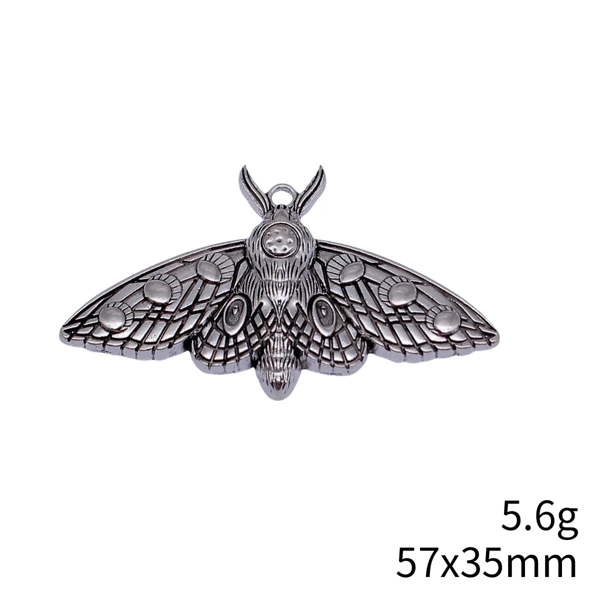 57x35mm 5.6g Antique Silver Zinc Alloy Moth Charm Pendant for DIY Gothic Necklace Jewelry Making