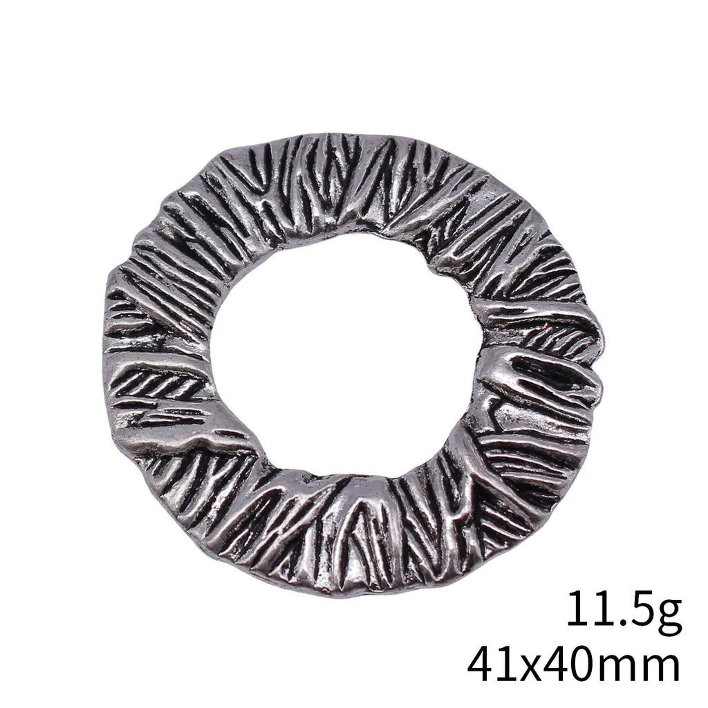 41x40mm 11.5g Multicolor Zinc Alloy Wavy Wrinkled Ring Charm Pendant for Necklace Earring Jewelry Making