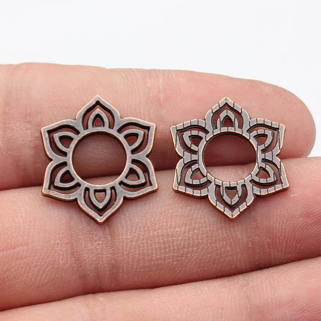 21x19mm 1.3g Multicolor Zinc Alloy Hollow Geometric Pattern Connector Charm for DIY Earrings Jewelry