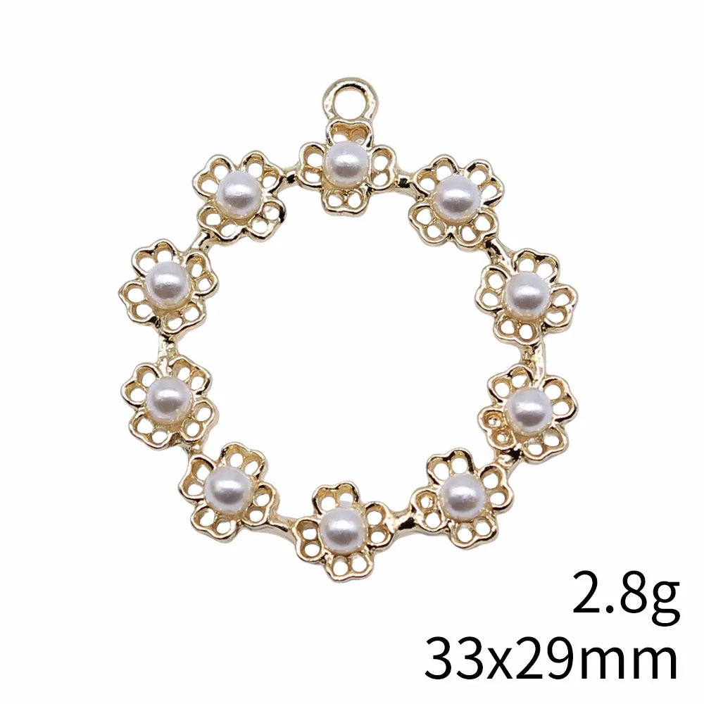 33x29mm 2.8g KC Gold Zinc Alloy Round Ring Charm Pendant for Necklace Bracelet DIY Jewelry
