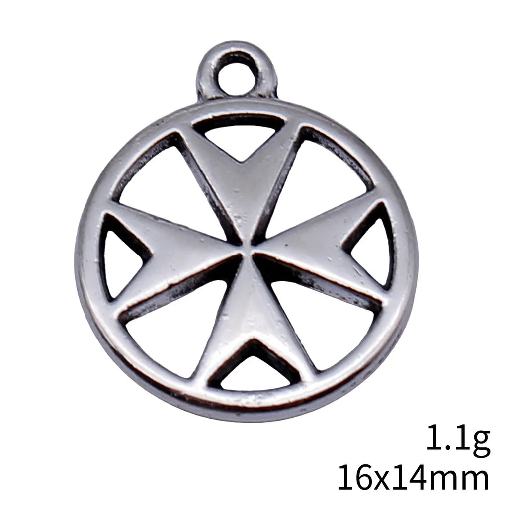 16x14mm 1.1g Antique Silver Zinc Alloy Malta Cross Charm Pendant for DIY Necklace Bracelet Jewelry