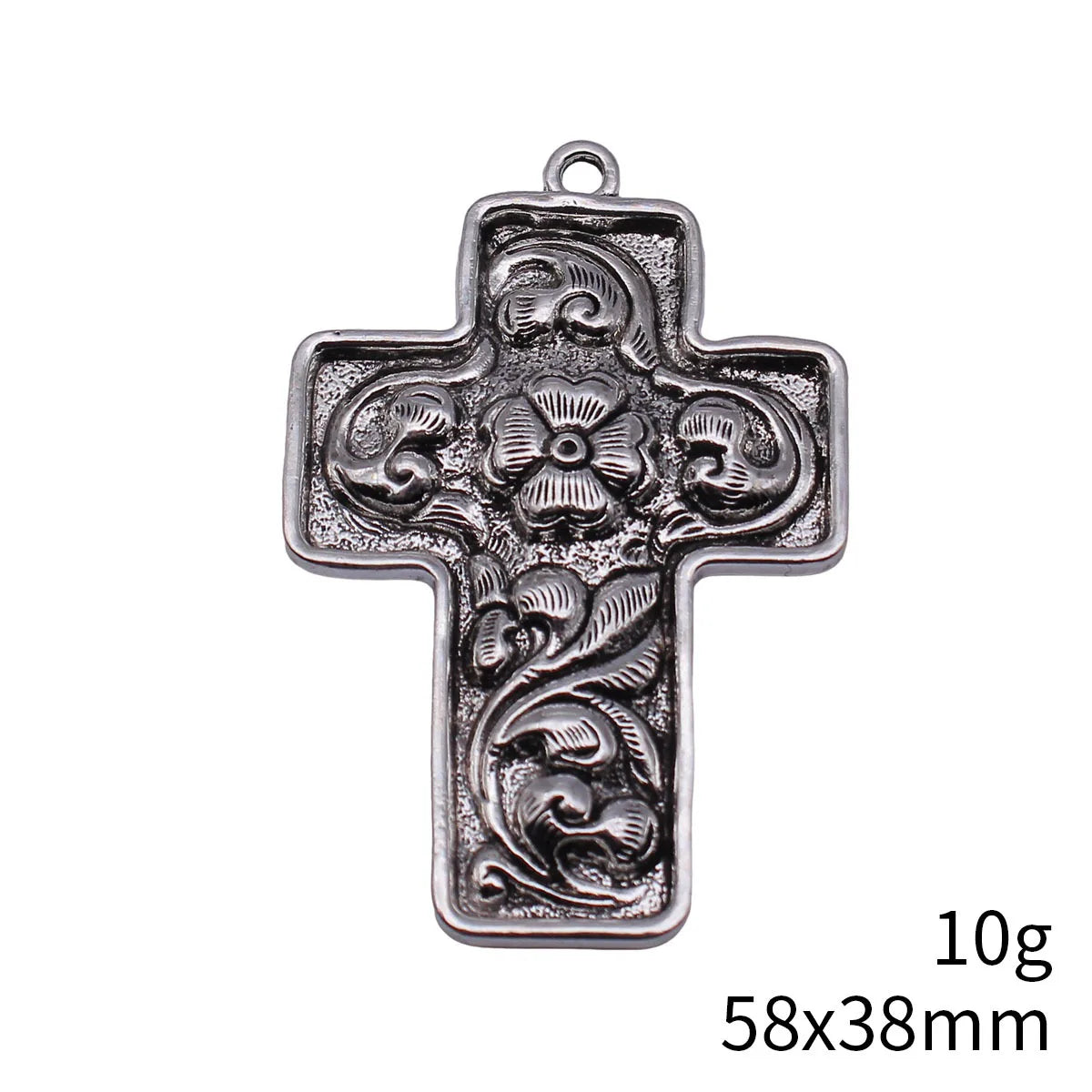 58x38mm 10g Multicolor Zinc Alloy Flower Cross Charm Pendant for DIY Necklace Jewelry Making