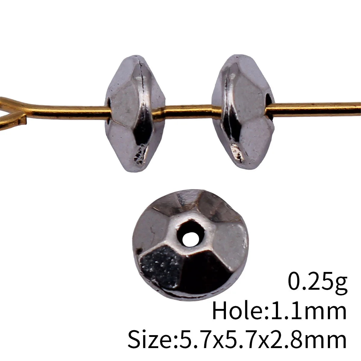 5.7x5.7x2.8mm 0.25g Multicolor Zinc Alloy Faceted Spacer Beads for DIY Bracelet Necklace Jewelry Making