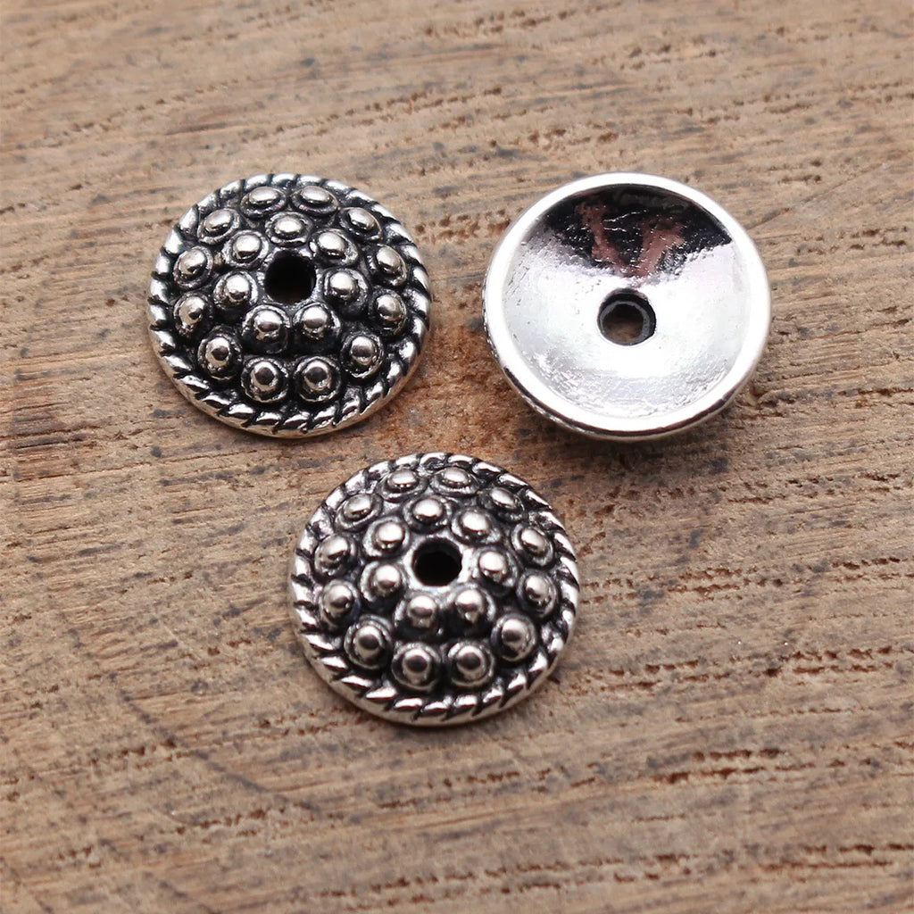 11x11x3.4mm 0.7g Multicolor Zinc Alloy Raised Dot Bead Cap Flower Findings for DIY Beaded Jewelry