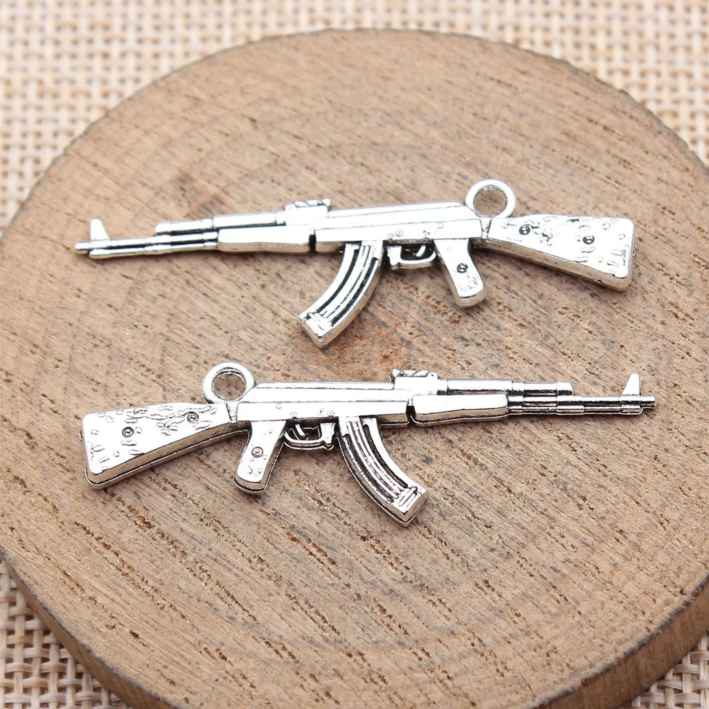 44x15mm 2.7g Antique Silver Zinc Alloy Gun charm pendant for DIY bracelet necklace jewelry making