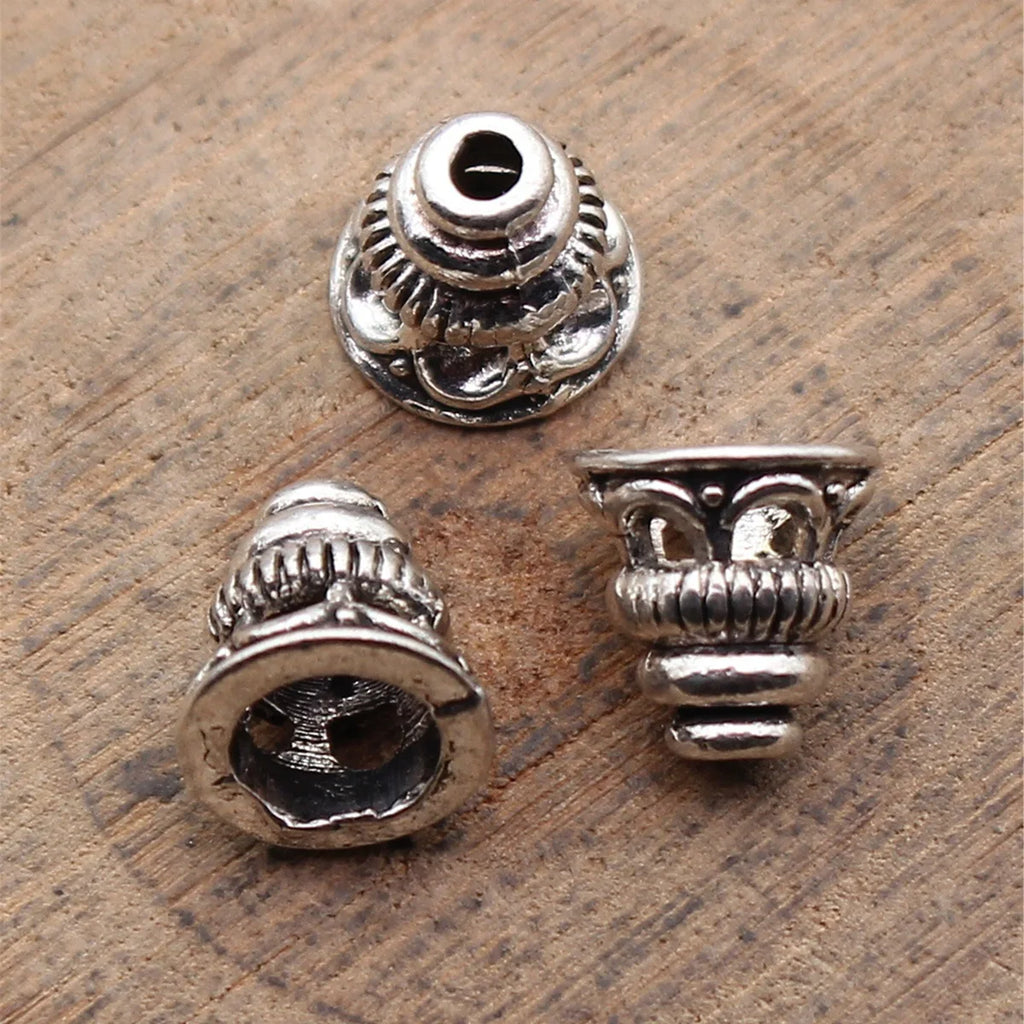 7.4x7.4x4.6mm 0.56g Multicolor Zinc Alloy Small Tassel Cap End Cone Jewelry Findings for DIY Pendant Making