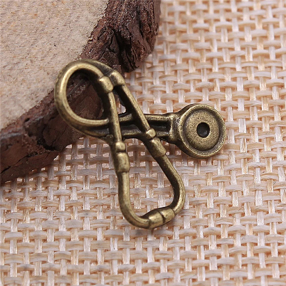16x20mm 1.1g Antique Bronze Zinc Alloy Stethoscope Charm Pendant for DIY Medical Theme Jewelry