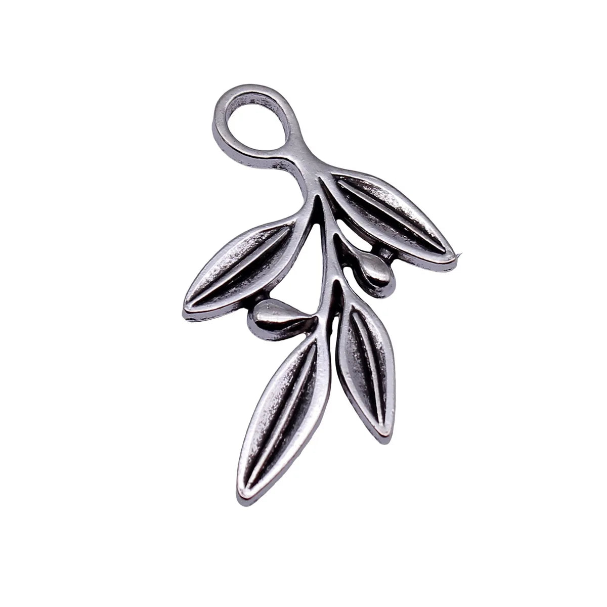 31x22mm 2.9g Antique Silver Zinc Alloy Olive Branch Charm Pendant for DIY Bracelet Necklace Making
