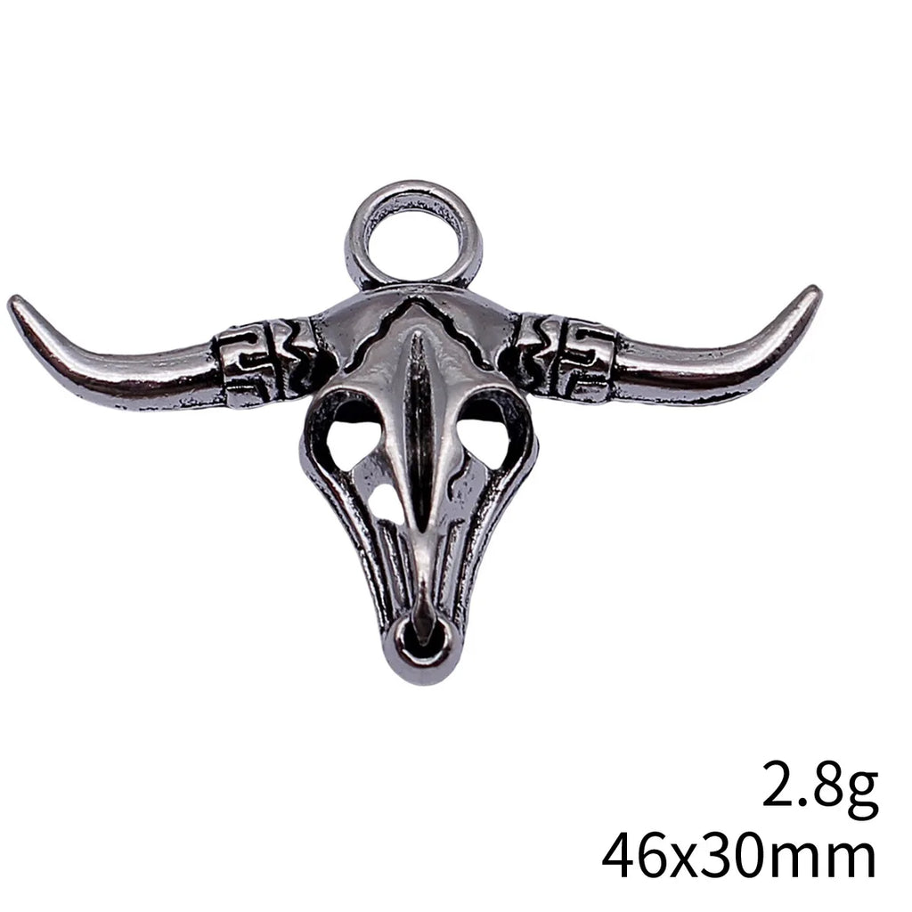 46x30mm 2.8g Multicolor Zinc Alloy Bull Skull Bull Head charm pendant for DIY necklace bracelet jewelry making