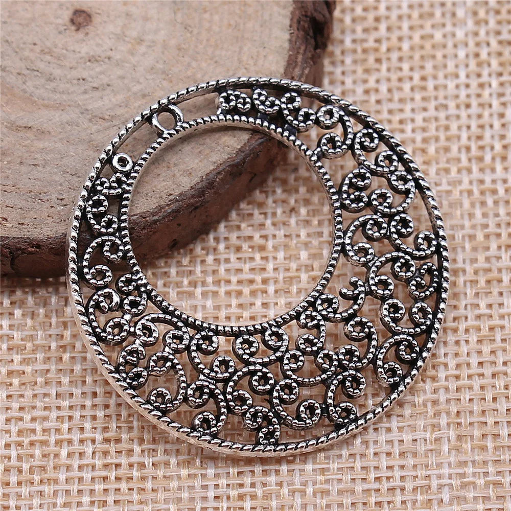 41x41mm 6.1g Multicolor Zinc Alloy Flower Wreath Earring Charms for DIY Earring Jewelry Making