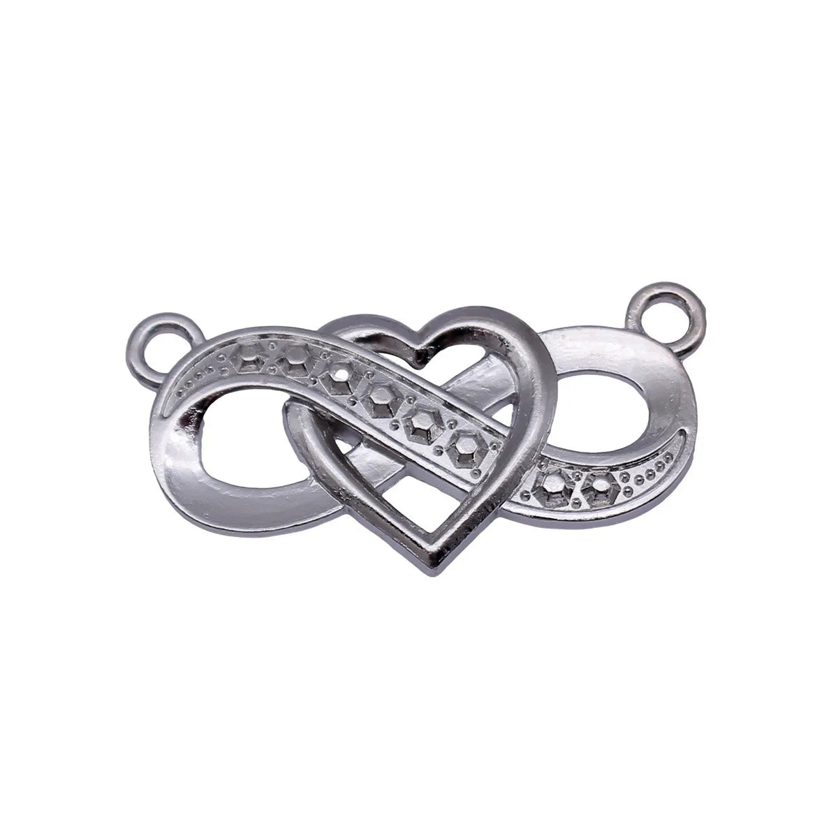 39x20mm 3.6g White K Zinc Alloy Infinity Heart Charm Pendant for DIY Necklace Bracelet Making