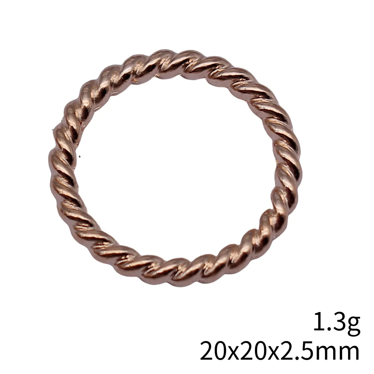 20x20x2.5mm 1.3g KC Gold Tone Zinc Alloy Twisted Round Ring Connector Findings for DIY Jewelry Making