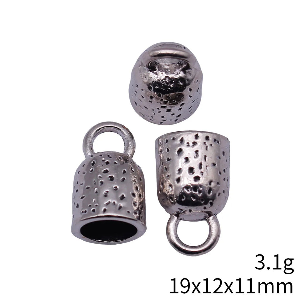 19x12x11mm 3.1g Antique Silver Zinc Alloy Dimple Texture Tassel Caps Jewelry Findings for DIY Pendant Making
