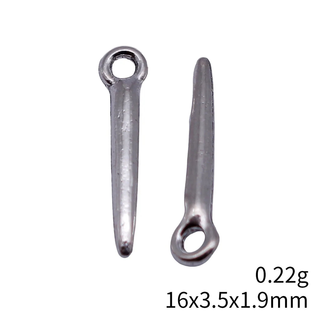16x3.5x1.9mm 0.22g Antique Silver Zinc Alloy Awl Spike Charm Pendant for DIY Punk Jewelry Making