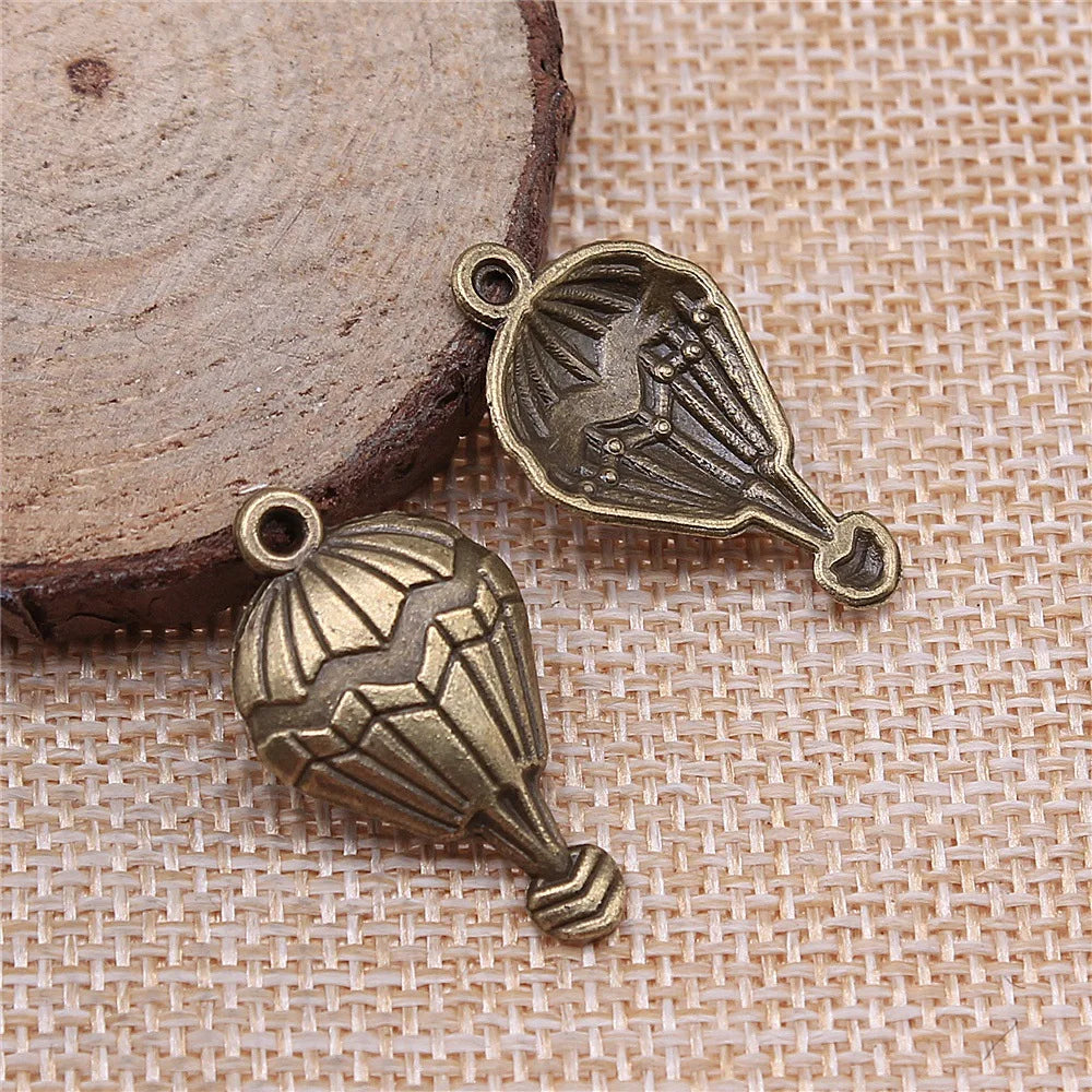 29x17mm 1.7g Multicolor Zinc Alloy Hot Air Balloon Charm Pendant for DIY Necklace Bracelet Making