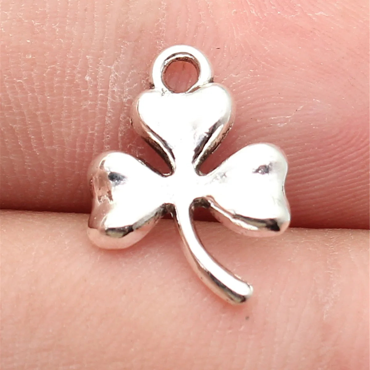 17x12mm 0.86g Antique Silver Zinc Alloy Clover Charm Pendant for DIY Necklace Bracelet Making