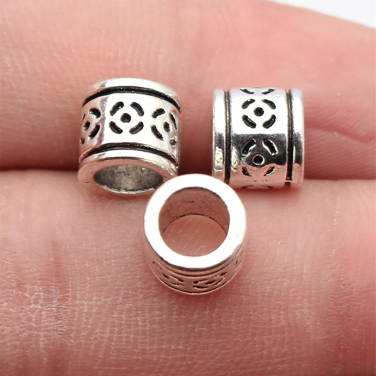 8.5x8.5x7.7mm 1.4g Multicolor Zinc Alloy Chinese Coin Texture Spacer Beads for DIY Bracelet Making