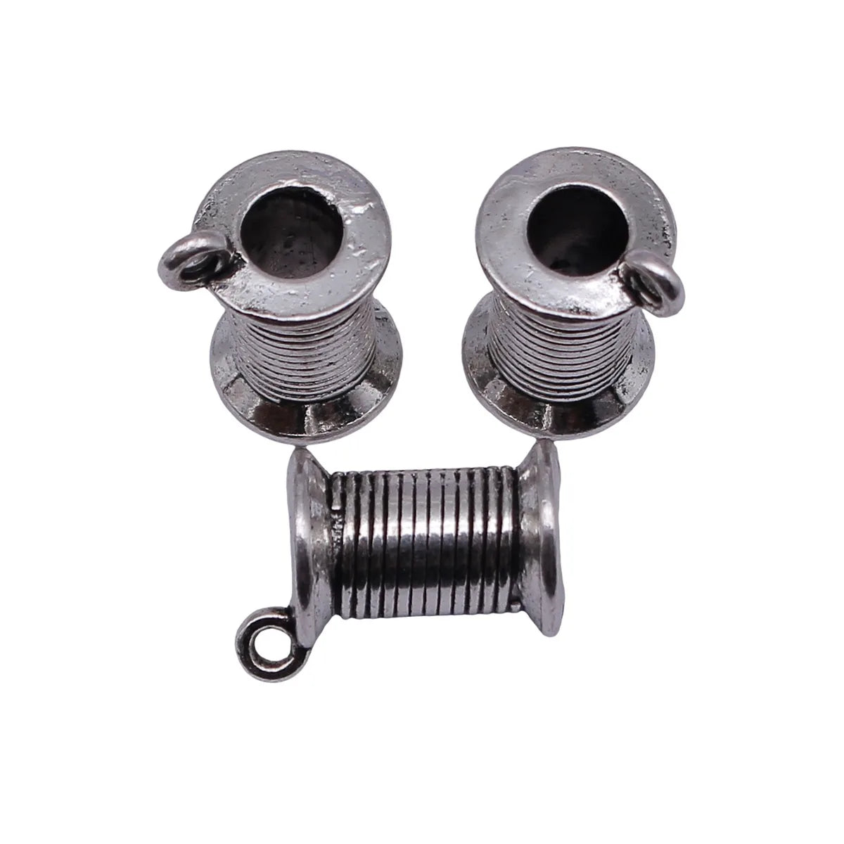19x11x11mm 3.8g Antique Silver Zinc Alloy Sewing Spool charm pendant for DIY craft jewelry making