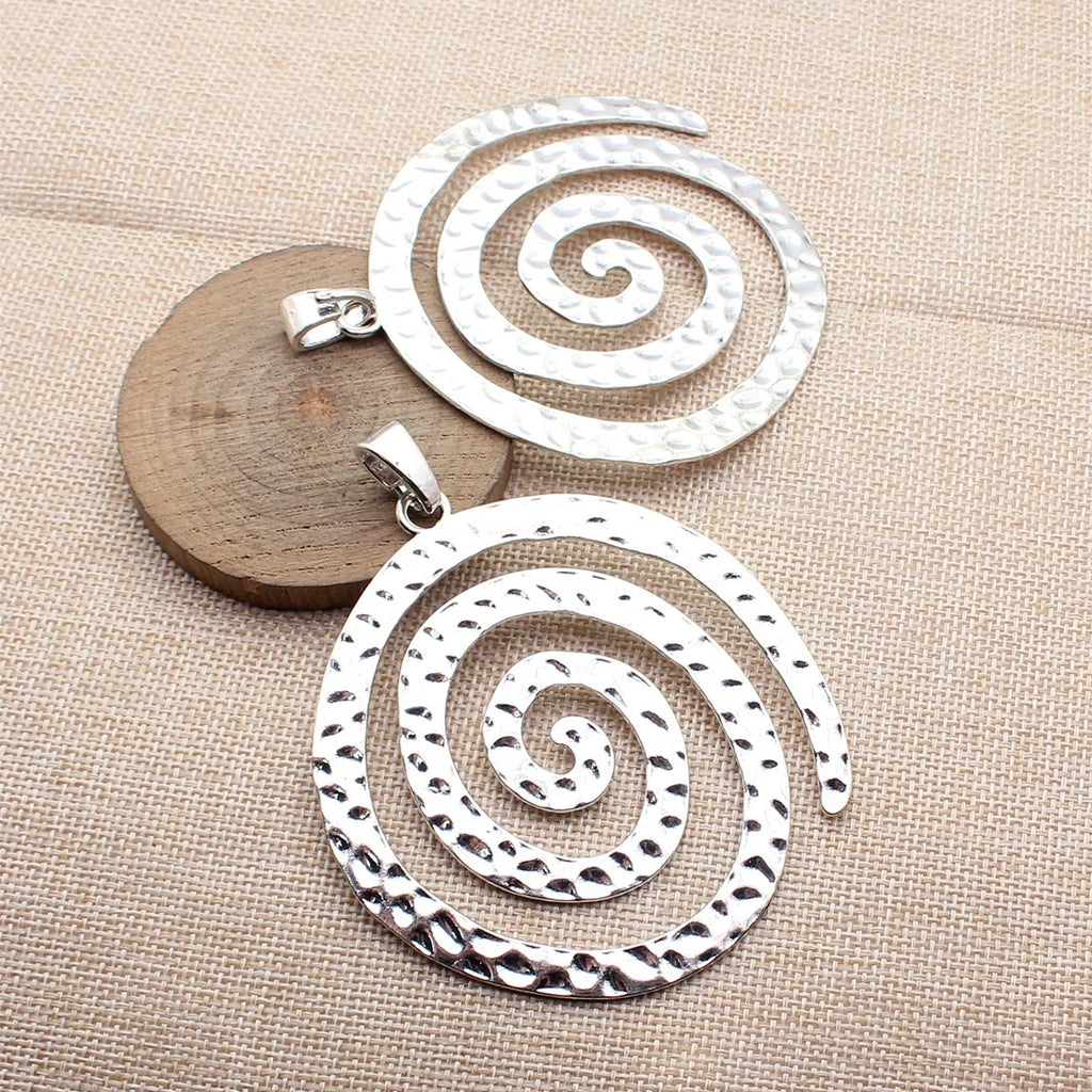 98x79mm 32.3g Multi Color Zinc Alloy Hammered Swirl Large Charm Pendant for DIY Statement Jewelry Making