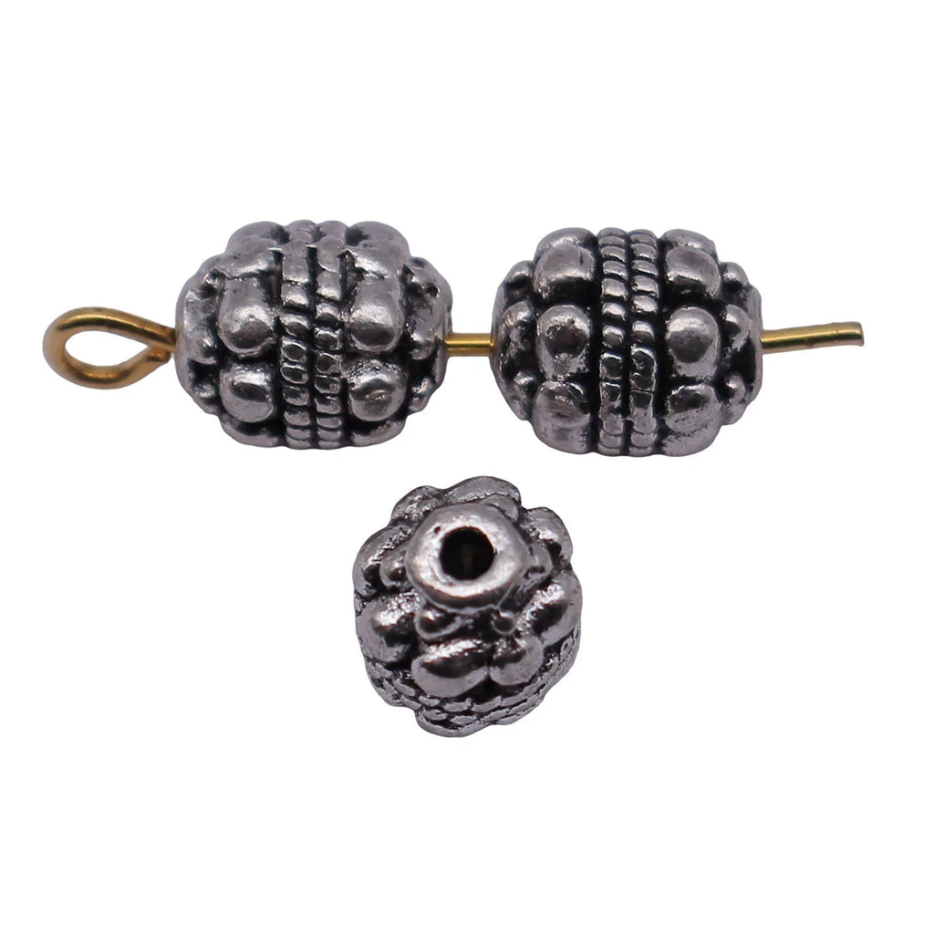 8x6.7x6.7mm 1.2g Antique Silver Zinc Alloy Dotted Spacer Beads Loose Metal Beads for DIY Jewelry Making