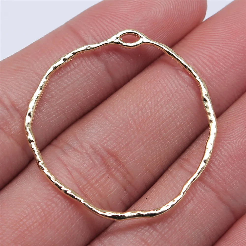 34x35mm 1.1g KC Gold Zinc Alloy Geometric Charm Pendant for DIY Necklace Earring Jewelry Making