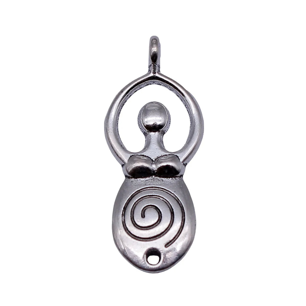 31x12mm 1.9g Antique Silver Zinc Alloy Spiral Fertility Goddess Charm Pendant for DIY Jewelry