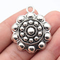 40x33mm 11.5g Antique Silver Zinc Alloy Dotted Round Tag Charm Pendant for DIY Necklace Jewelry Making