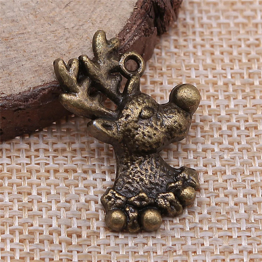 29x19mm 3g Multicolor Zinc Alloy Christmas Deer Charm Pendant for DIY Bracelet Necklace Making